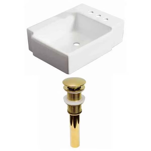 16.25-in. W Above Counter White Vessel Set For 3H4-in. Right Faucet, American Imaginations, Mfr#: AI-31173